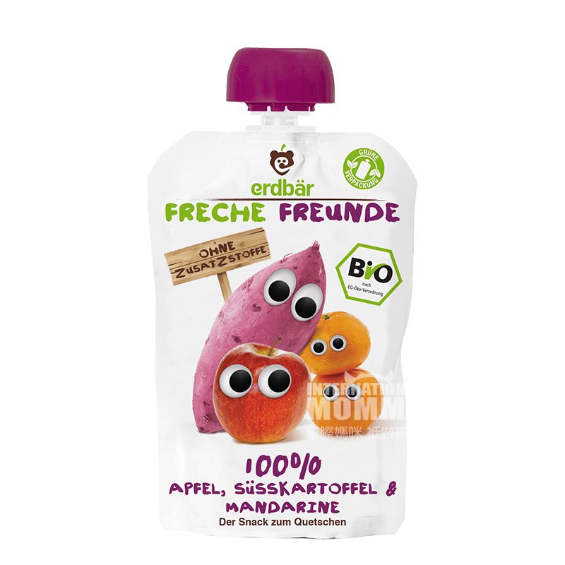 Erdbar German Organic Apple Sweet Potato Orange Sucking*6