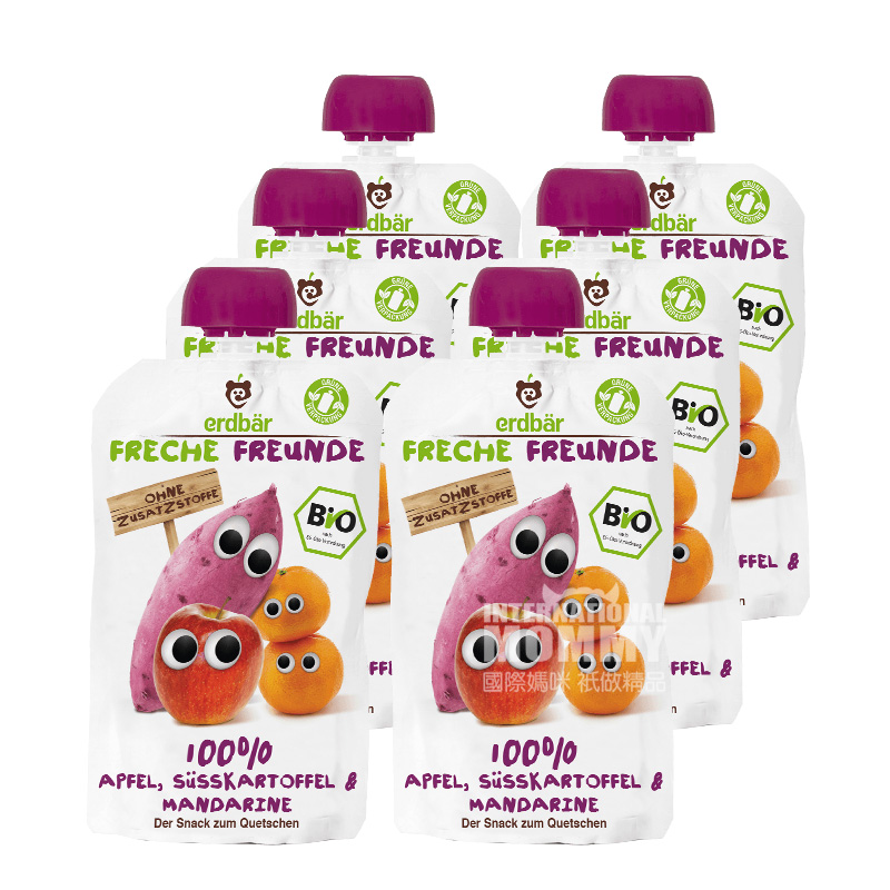 Erdbar German Organic Apple Sweet Potato Orange Sucking*6