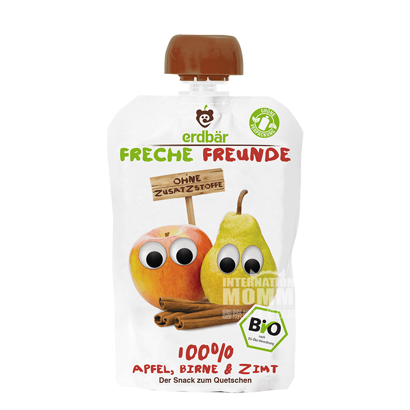Erdbar German Organic Apple Pear Cinnamon Sucking*6