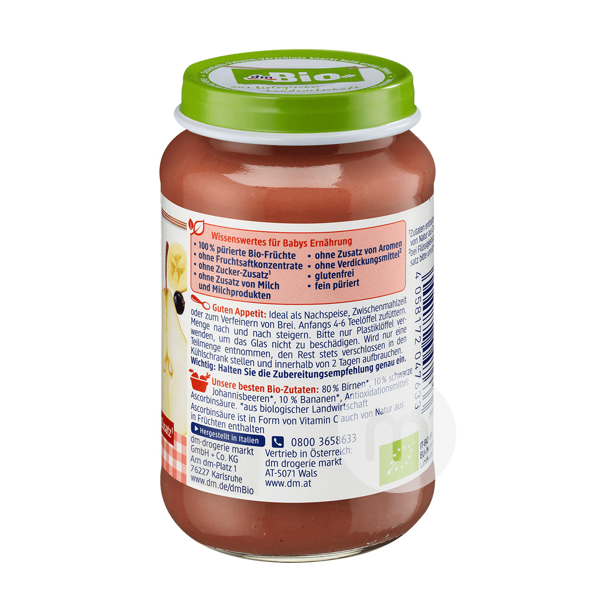 DmBio German Organic Banana Pear Blackcurrant Puree over 4 months