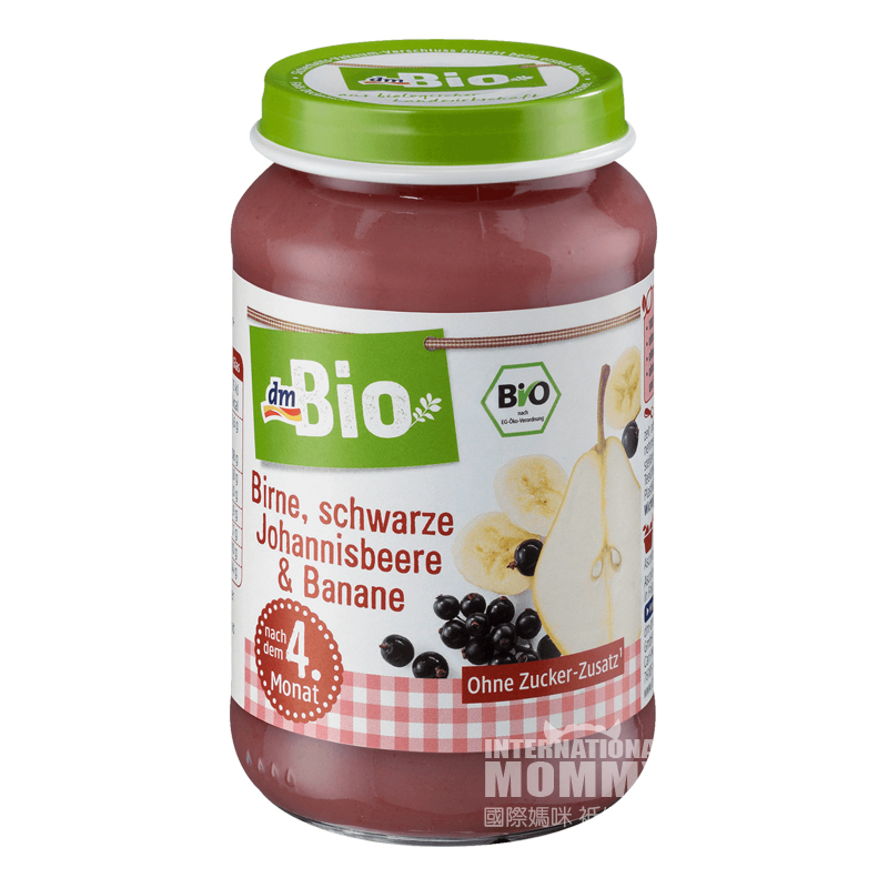 DmBio German Organic Banana Pear Blackcurrant Puree over 4 months