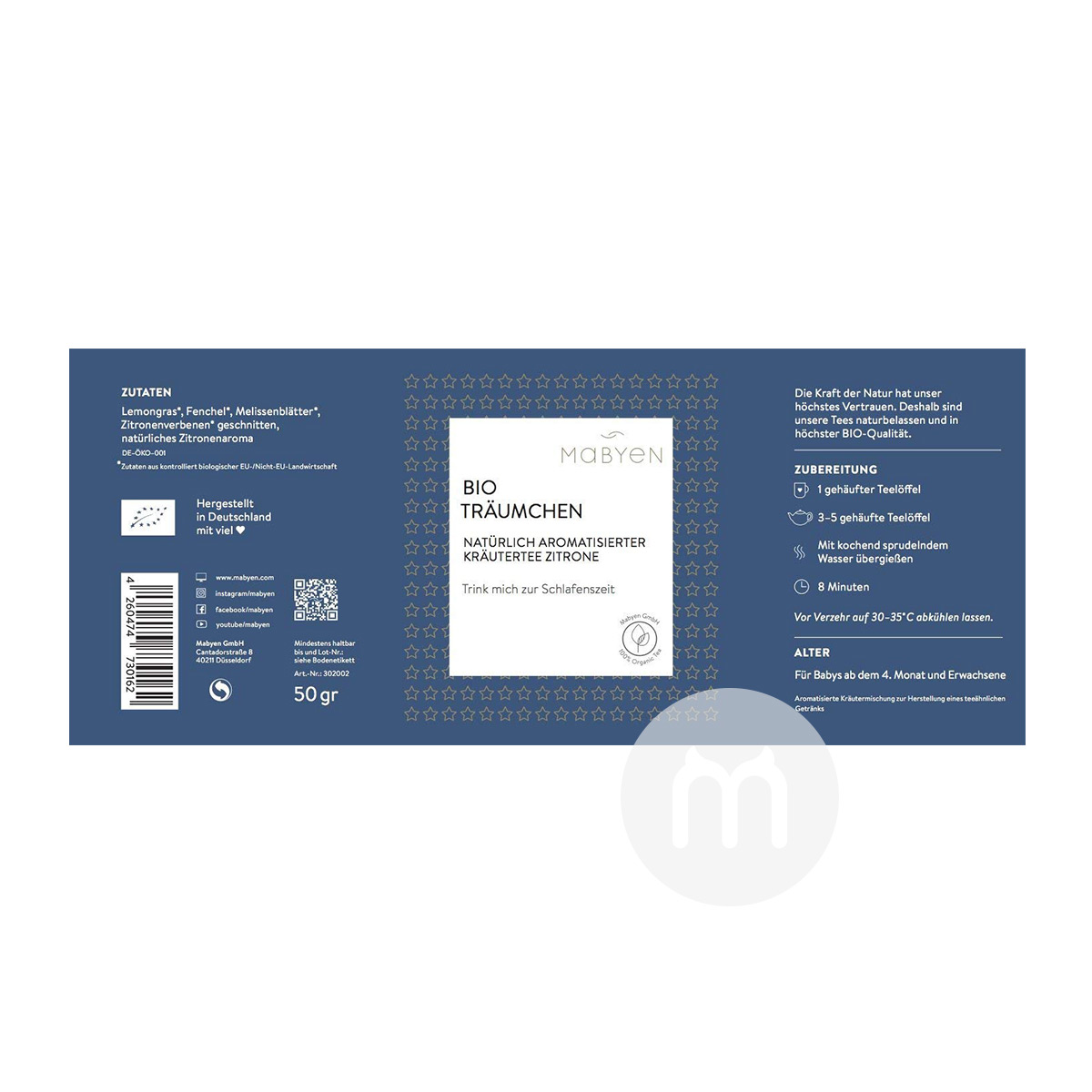 Mabyen German Baby Organic Lemongrass Fennel Tea