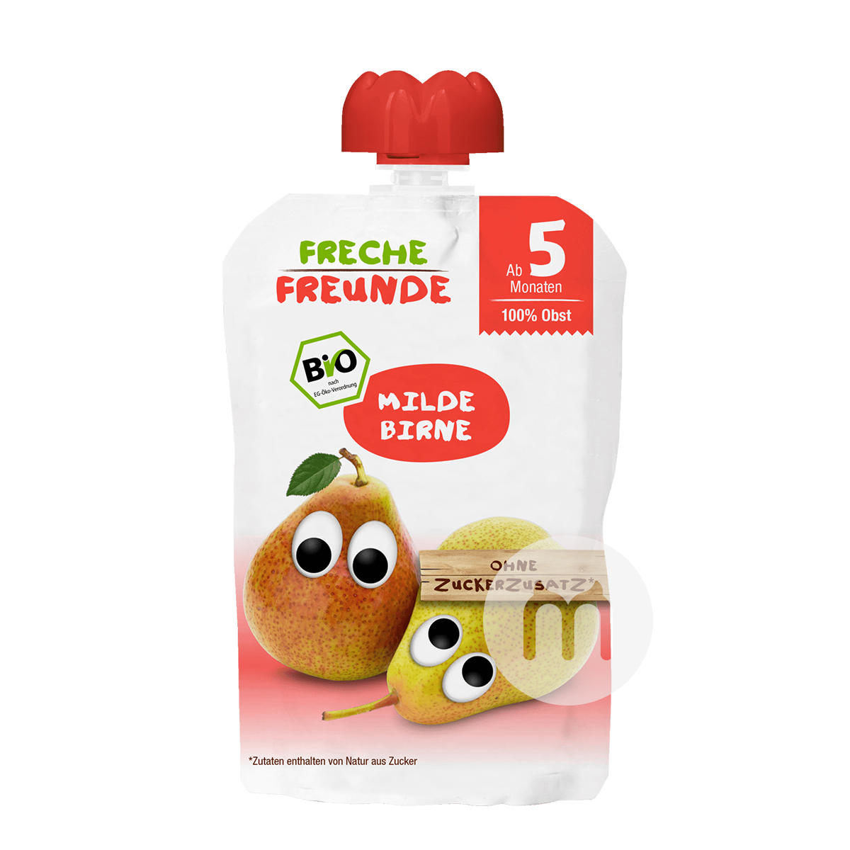 Erdbar German Organic Pear Flavor Children's Fruit Puree Sucking  over 5 months*6
