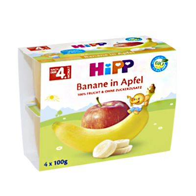 [2 pieces]HiPP German Organic Banana Apple Puree Fruit Cup