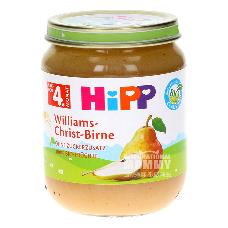 HiPP German Organic Williams Pear Puree over 4 months old 125g