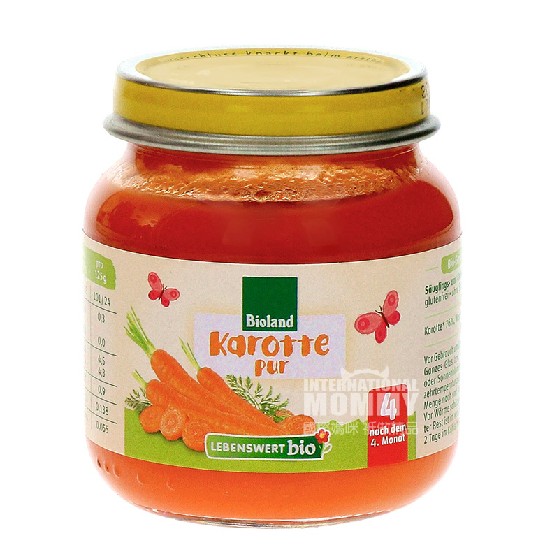 [4 pieces]LEBENSWERT German Organic Carrot Vegetable Puree over 4 months old