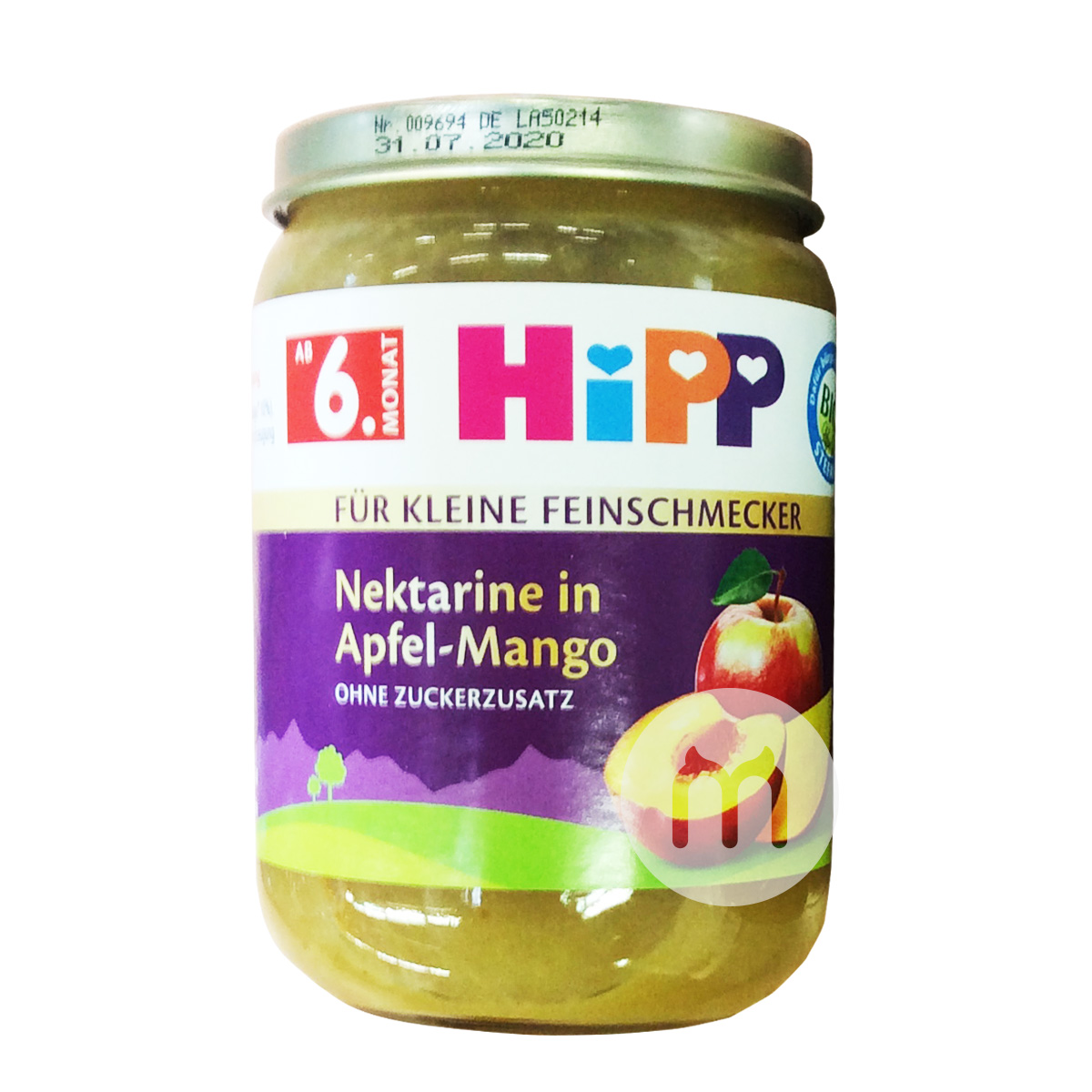 [2 pieces]HiPP German Organic Mango Nectarine Apple Puree over 6 months old