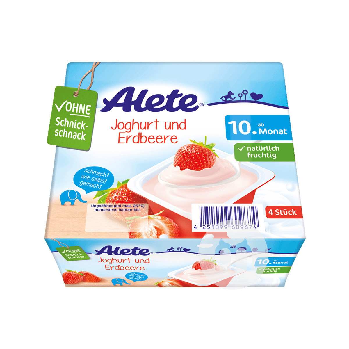 [2 pieces]Nestle German Alete Series Strawberry Yogurt Cup 400g