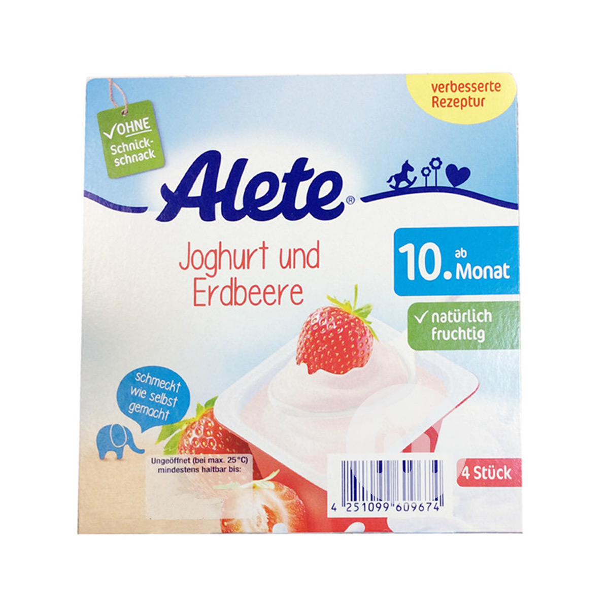 [2 pieces]Nestle German Alete Series Strawberry Yogurt Cup 400g