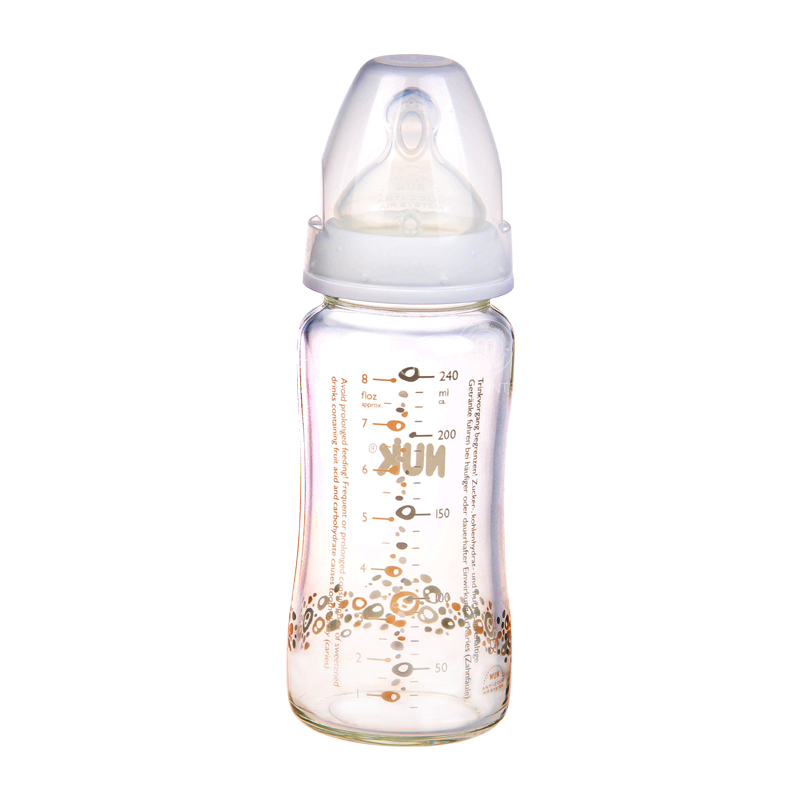 NUK Germany wide mouth glass bottle 240ml 0-6 months