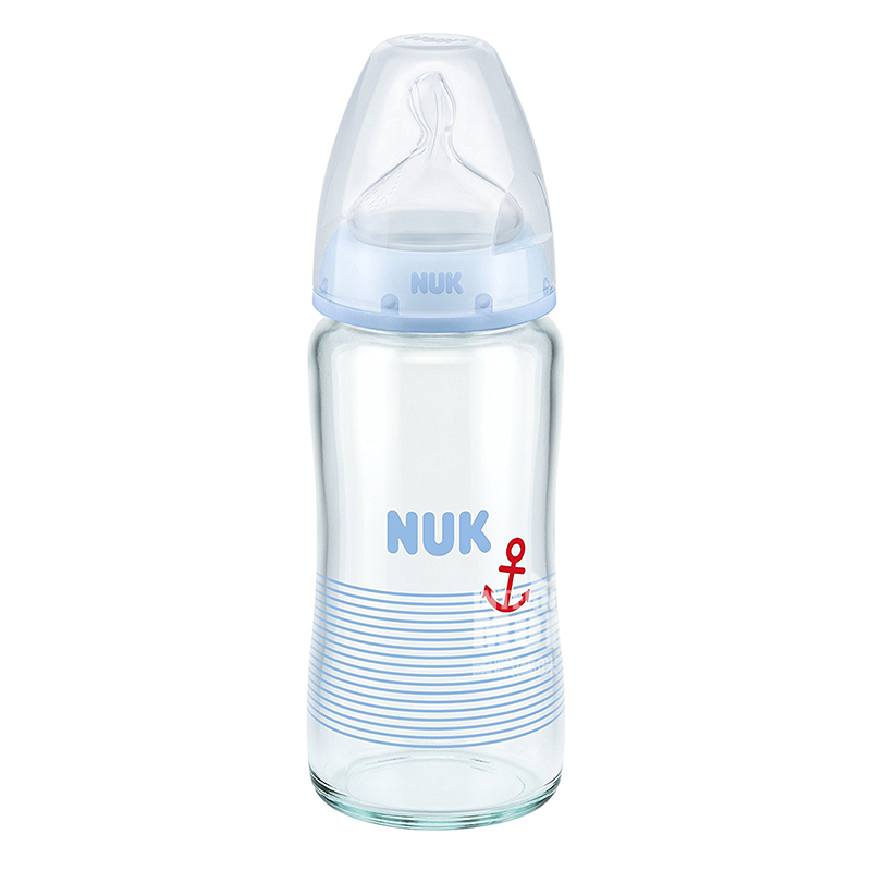 NUK Germany wide mouth glass bottle 240ml 0-6 months