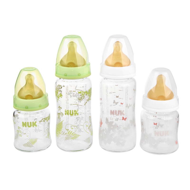 NUK Germany wide mouth latex nipple glass bottle set of 4