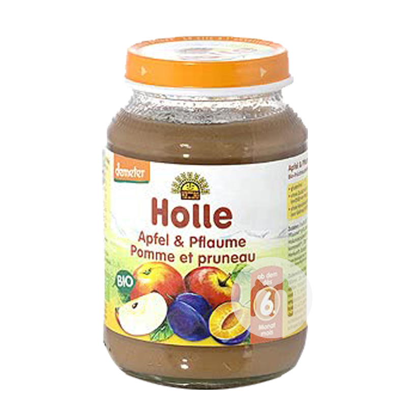 Holle German Organic Apple Plum Puree over 6 months