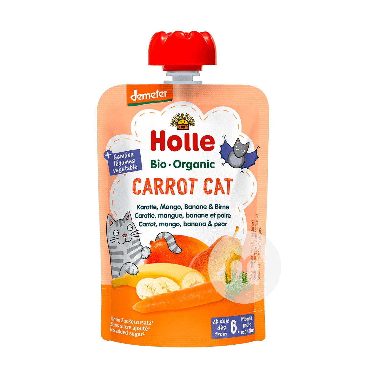 Holle German Organic Fenne Pear and Apple Puree Sucking 100g*6