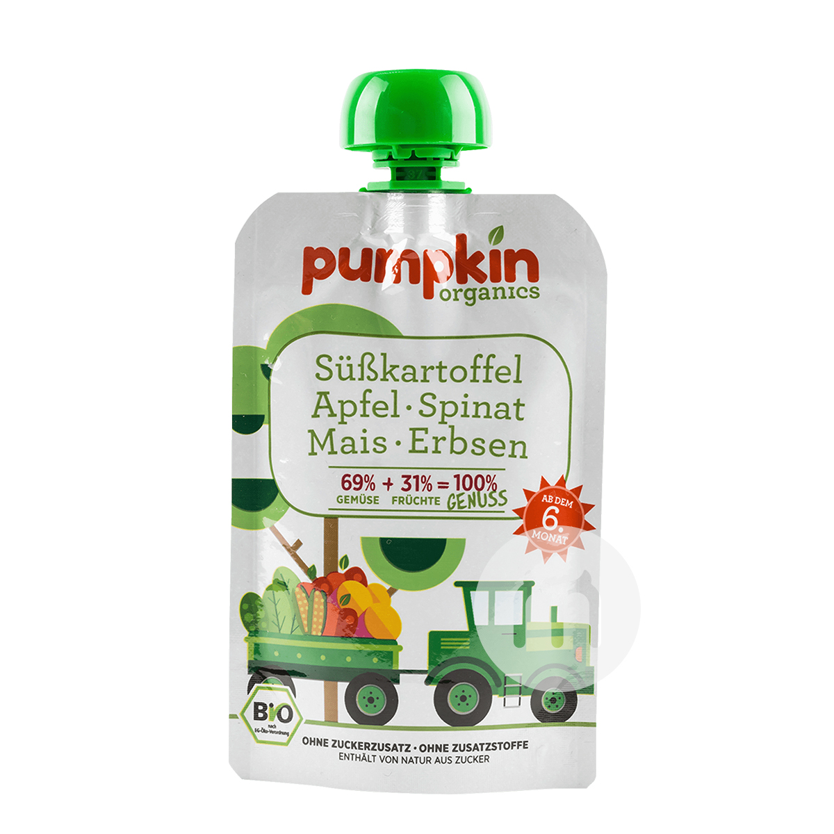 Pumpkin German Organic Sweet Potato Apple Spinach Corn and Pea Puree Sucking over 6 months*6