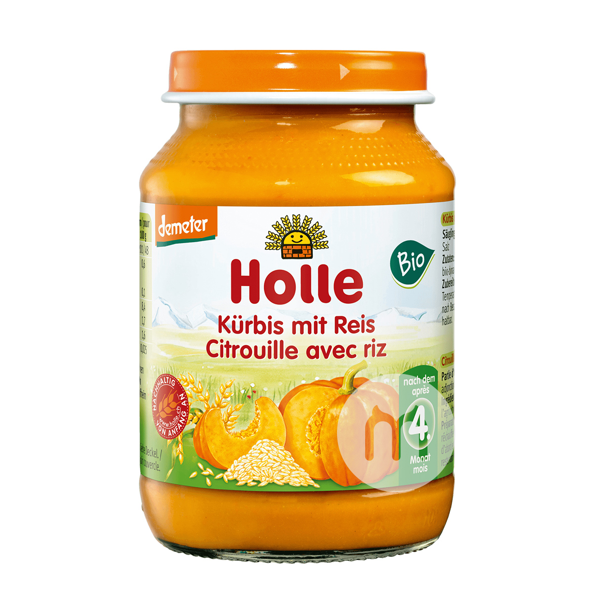 [4 pieces] Holle German Organic Pumpkin Puree 190g