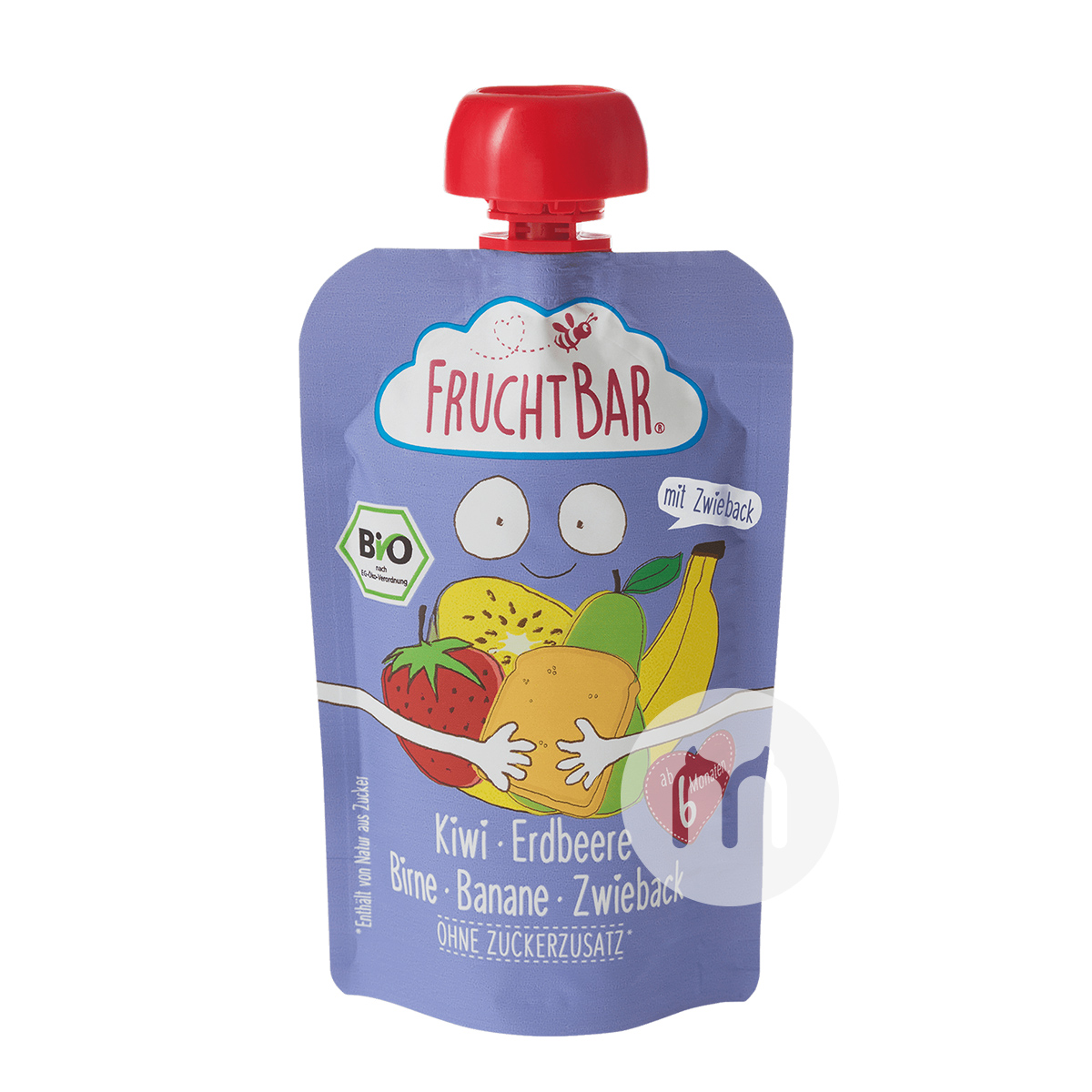 FRUCHTBAR German Organic Fruit Rusks Mixed Puree over 6 months 100g*8