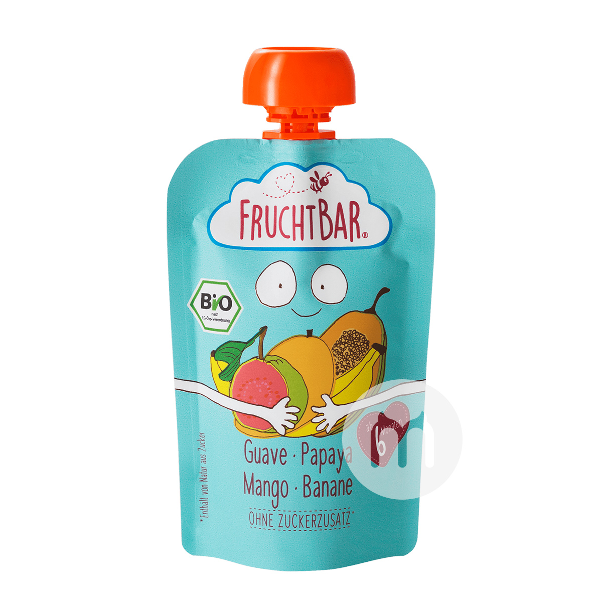 FRUCHTBAR German Organic Guava Papaya Mango Banana Fruit Puree Sucking over 6 months 100g*8