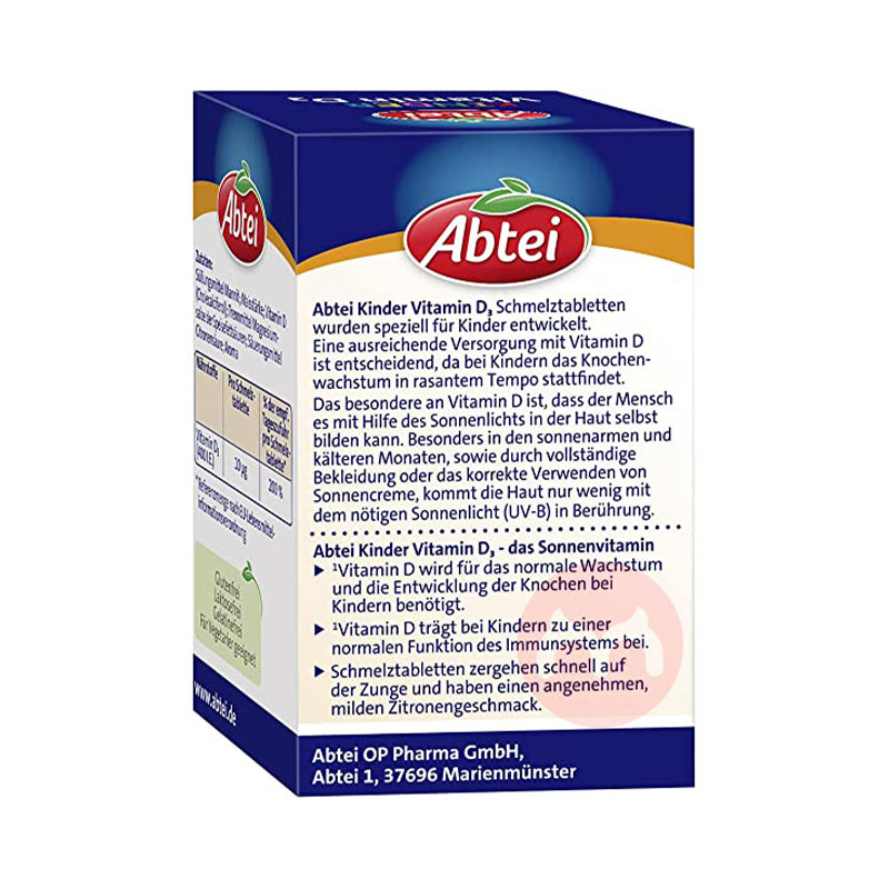 Abtei German Abtei Children's Vitamin D3 Overseas Local Original
