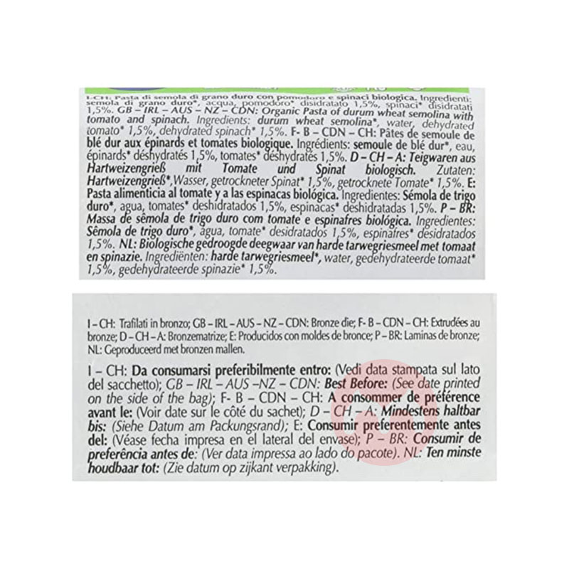 Dalla Costa Italian Dalla Costa Organic Baby Three-color Mickey Mouse Noodles 6 Packs Original Overseas